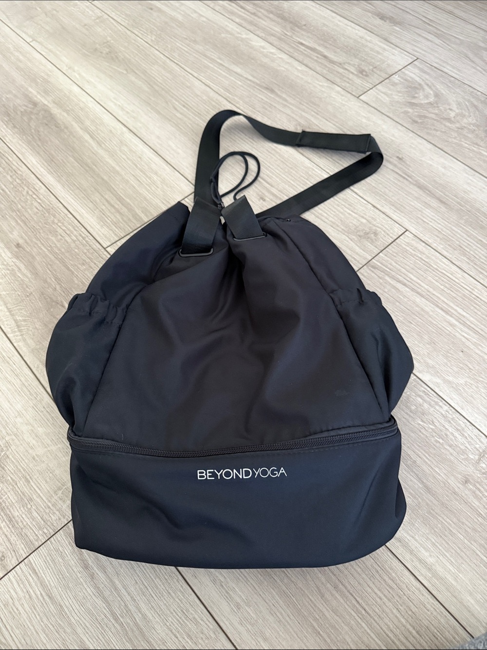 Beyond Yoga convertible gym bag backpack in black